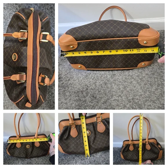 Rioni leather and coated canvas shoulder satchel, EUC - Picture 6 of 16